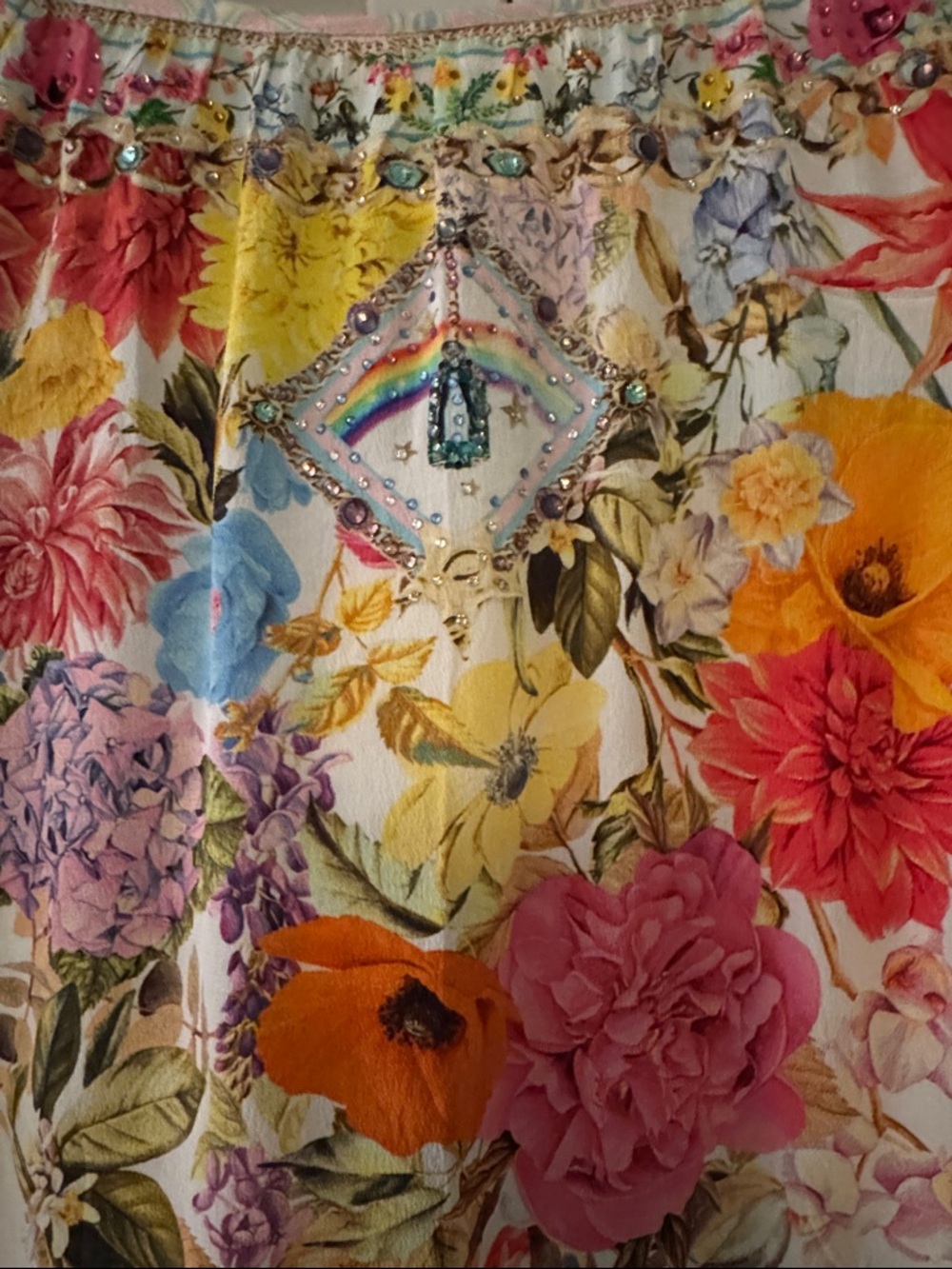 Camilla White Floral Mini Dress with Multicolor Bouquet Print - Picture 16 of 16